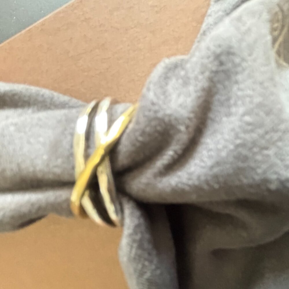 Like New Silpada .925 Sterling Silver and Brass Crisscross Ring Size 10 R3311 - Picture 5 of 7
